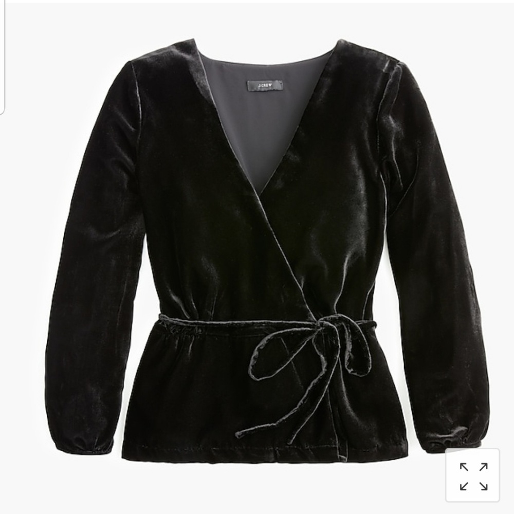 NWT J Crew Drapey Velvet Wrap Top Sz 4 6 8 - Picture 2 of 6